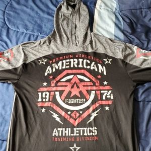 Mens American Fighter hooded long sleeve